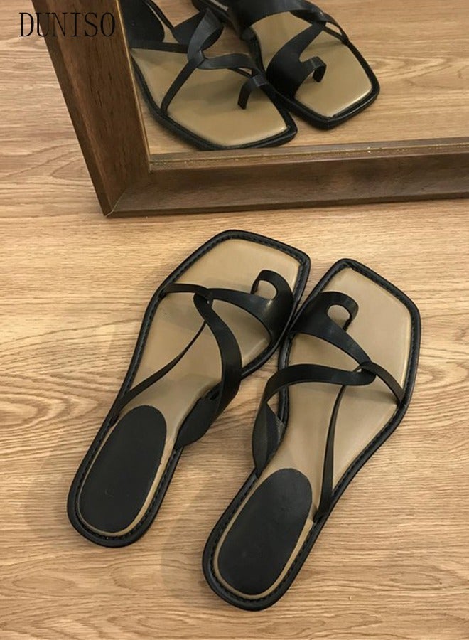 DUNISO Women's Flip Flops Non-Slip Beach Travel Sandals Open-Toe Slippers Ultimate Comfort, Lightweight, Thick Sole, Non-Slip, Easy to Clean - Image 5