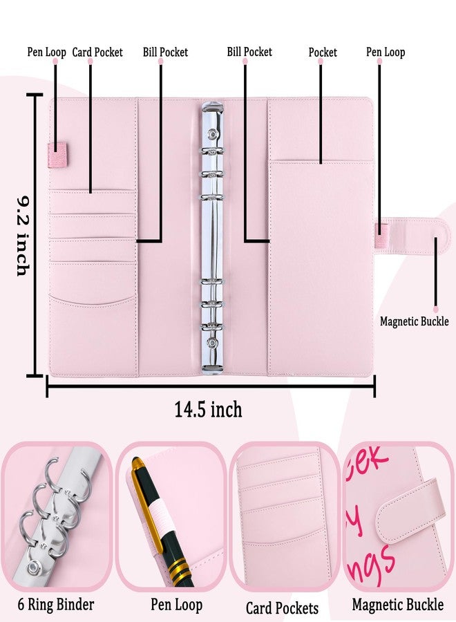 Antner (2 Sets) A5 Money Saving Binder - 100 Envelopes Money Saving Challenge Book & 52 Week Savings Challenge Binder with Pre-Printed Pockets and Trackers for Budgeting, Pink & Black - Image 3