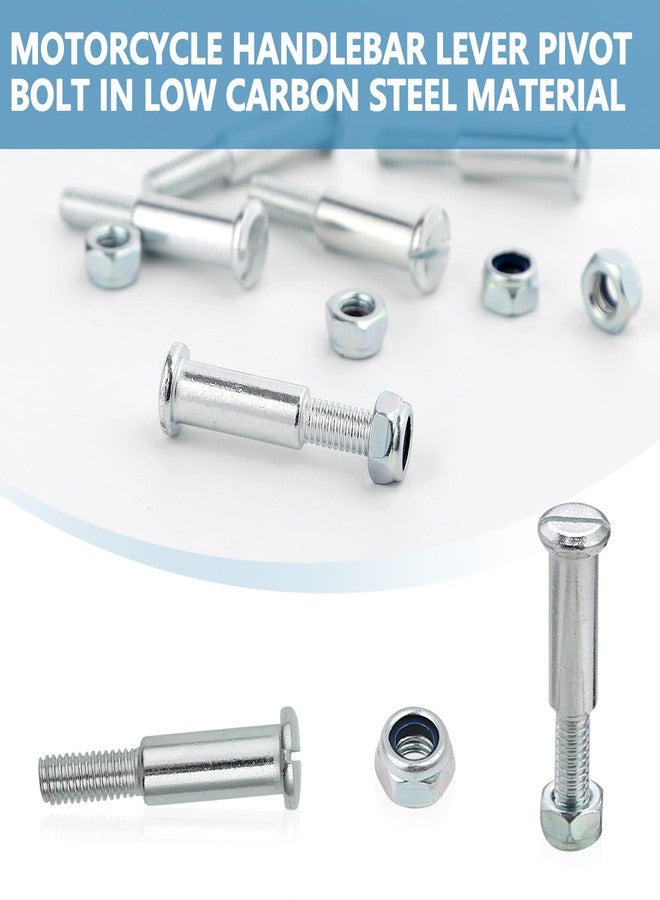 Minho Motorcycle Handlebar Lever Pivot Bolt in Low Carbon Steel Material,M10 Flat Slotted Head,M6 Threading,Overall Lenght 36mm,Compatibel with 22mm Handlebar Clutch Levers - Image 5