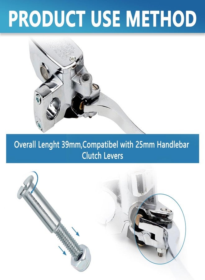 Minho Motorcycle Handlebar Lever Pivot Bolt in Low Carbon Steel Material,M10 Flat Slotted Head,M6 Threading,Overall Lenght 36mm,Compatibel with 22mm Handlebar Clutch Levers - Image 4