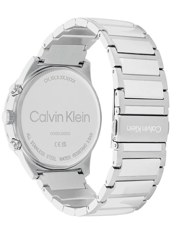 Men's Analog Round Shape Stainless Steel Wrist Watch 25200293 - 44 Mm