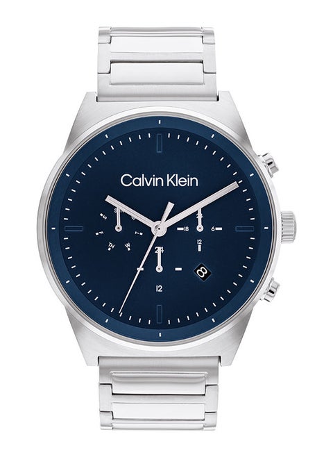 Men's Analog Round Shape Stainless Steel Wrist Watch 25200293 - 44 Mm