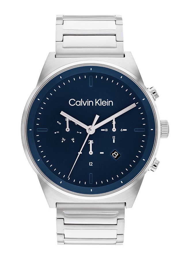 Men's Analog Round Shape Stainless Steel Wrist Watch 25200293 - 44 Mm