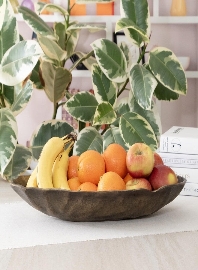 ANDALUCA Set of 2 Oval Metal Decorative Table Bowls, Bronze Finish - Image 3
