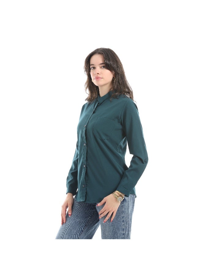 Master Jeans Women Casual Roll Up Sleeves Shirt - Image 2
