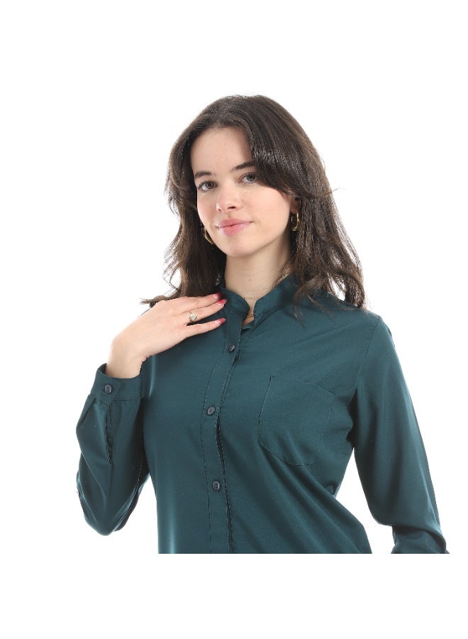 Master Jeans Women Casual Roll Up Sleeves Shirt - Image 4