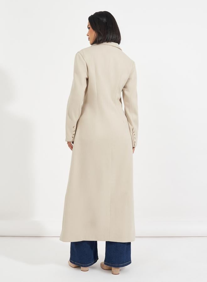 ستايلي معطف بصفين أزرار وقصة عادية - Image 5