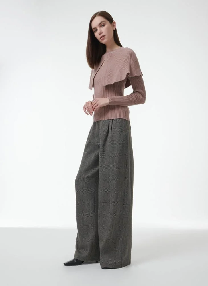 Leem Cape Detail Fitted Sweater