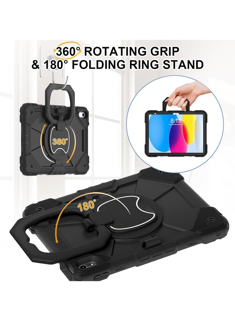 general iPad A16 11th Generation 11-inch 2025 10th Generation 10.9-inch 2022 Case Kid-Friendly Case with Pen Holder and Shoulder Strap Foldable Stand Thick Heavy Duty Shockproof Case - Image 2