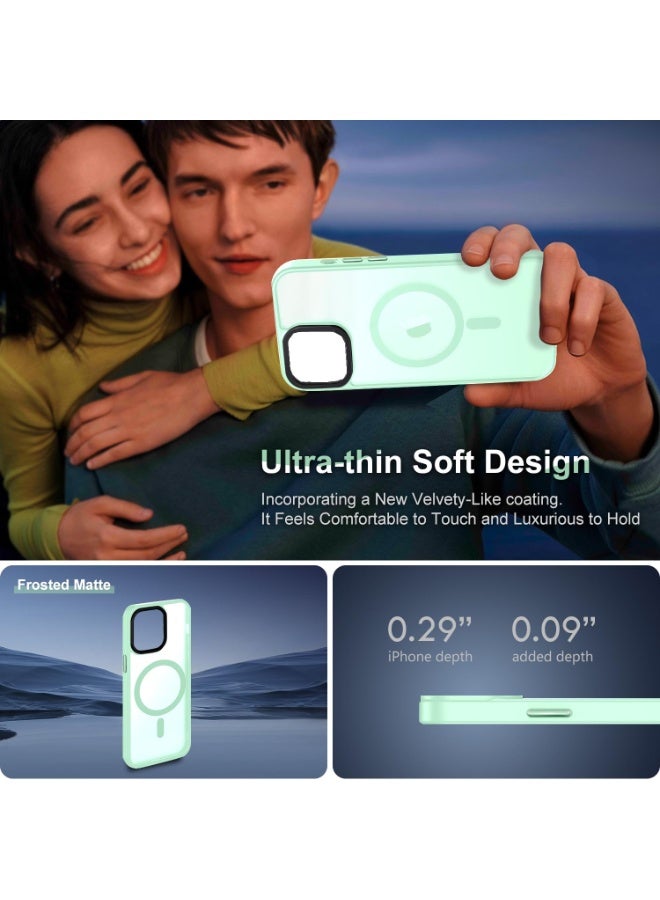 Magnetic Case Cover for iPhone 15 Plus 5G,[Compatible with Magsafe][Mil-Grade Drop Protection] Slim Shockproof Translucent Protective Phone Back Cover for iPhone 15 Plus 5G, Green - Image 5