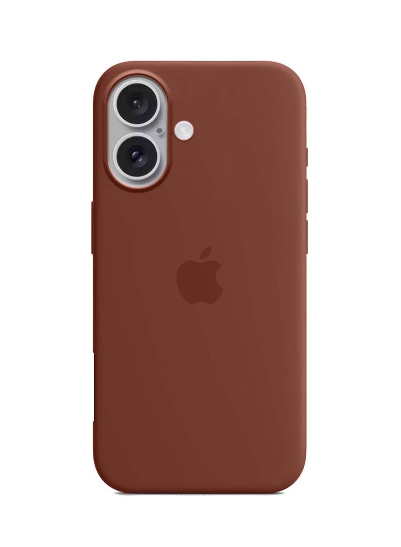 Wtech Apple iPhone 16 2024 Premium Soft Liquid Silicone Case Cover - Brown - Image 2