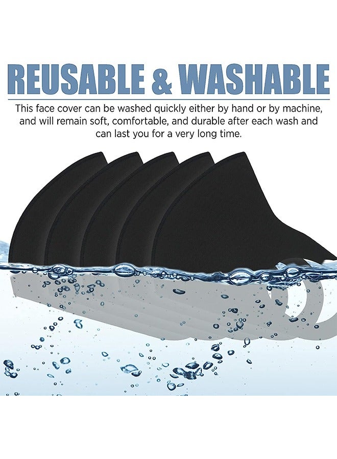 8PCS Black and Grey Face Mask Covers with Elastic Ear Loop Cover Full Face Anti-Dust, Unisex, Washable, Breathable, and Reusable - Image 2