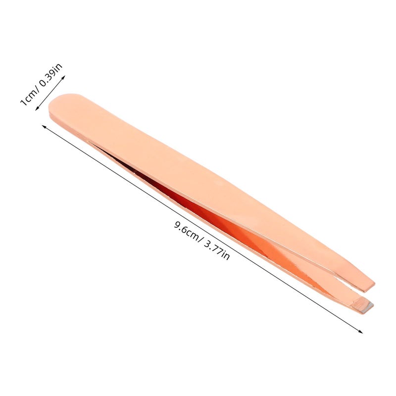 3 Piece Rose Gold Stainless Steel Eyebrow Tweezers Kit for Women Facial Hair Removal - Image 3