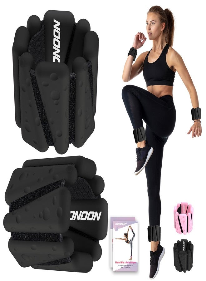 nooncrazy Wrist Ankle Weights Bangles 4 lbs for Women, Adjustable Silicone Pilates Weights Bracelet, Heavy Duty Fasteners Wearable Arm & Leg Weights for Yoga, Pilates, Barre, Walking and Gym (Set of 2) - Image 1