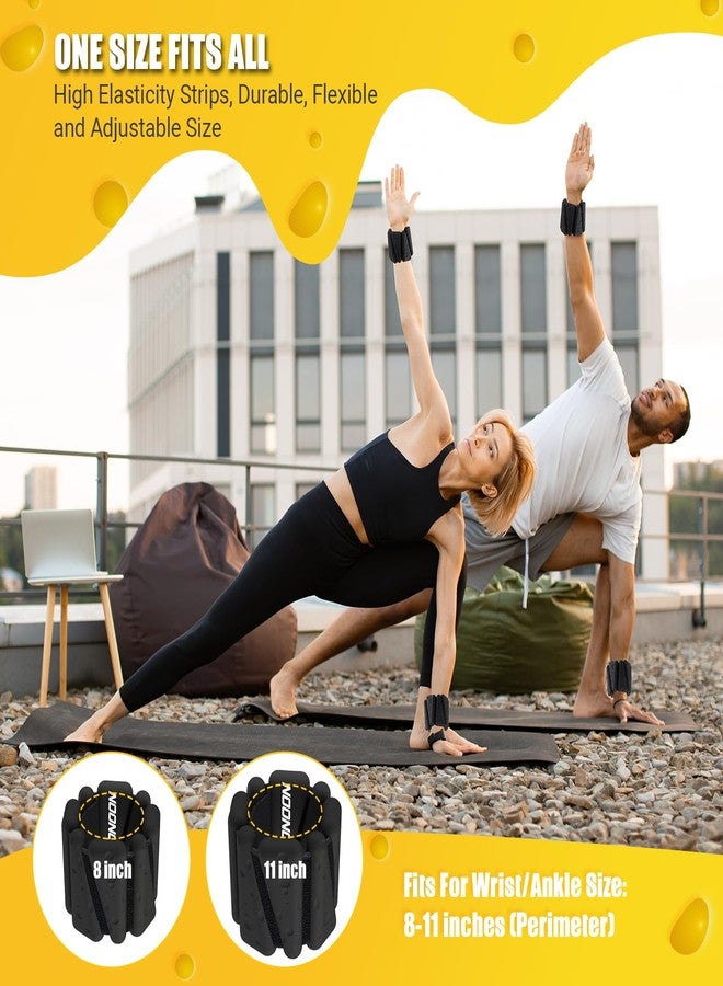 nooncrazy Wrist Ankle Weights Bangles 4 lbs for Women, Adjustable Silicone Pilates Weights Bracelet, Heavy Duty Fasteners Wearable Arm & Leg Weights for Yoga, Pilates, Barre, Walking and Gym (Set of 2) - Image 5