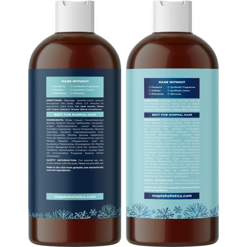 Maple Holistics Sulfate Free Hard Water Shampoo and Conditioner - Hard Water Hair Treatments of Product and Minerals with Five Mint Essential Oils for Replenishing Hydration and Hair Shine - Paraben & Cruelty Free - Image 4