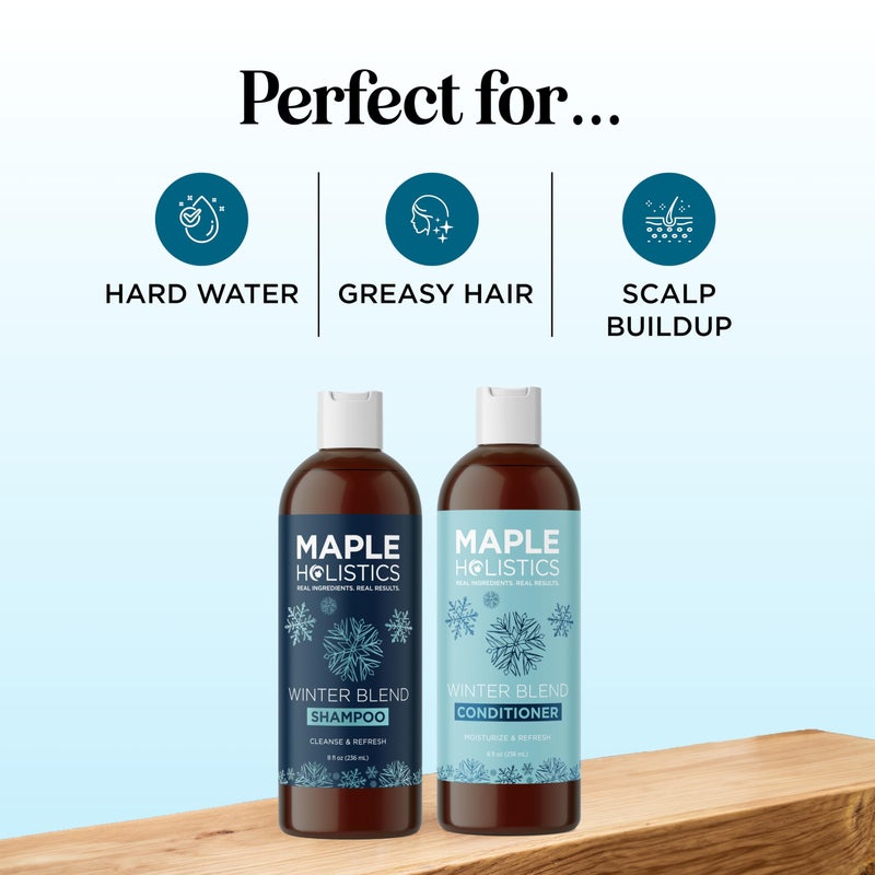 Maple Holistics Sulfate Free Hard Water Shampoo and Conditioner - Hard Water Hair Treatments of Product and Minerals with Five Mint Essential Oils for Replenishing Hydration and Hair Shine - Paraben & Cruelty Free - Image 5