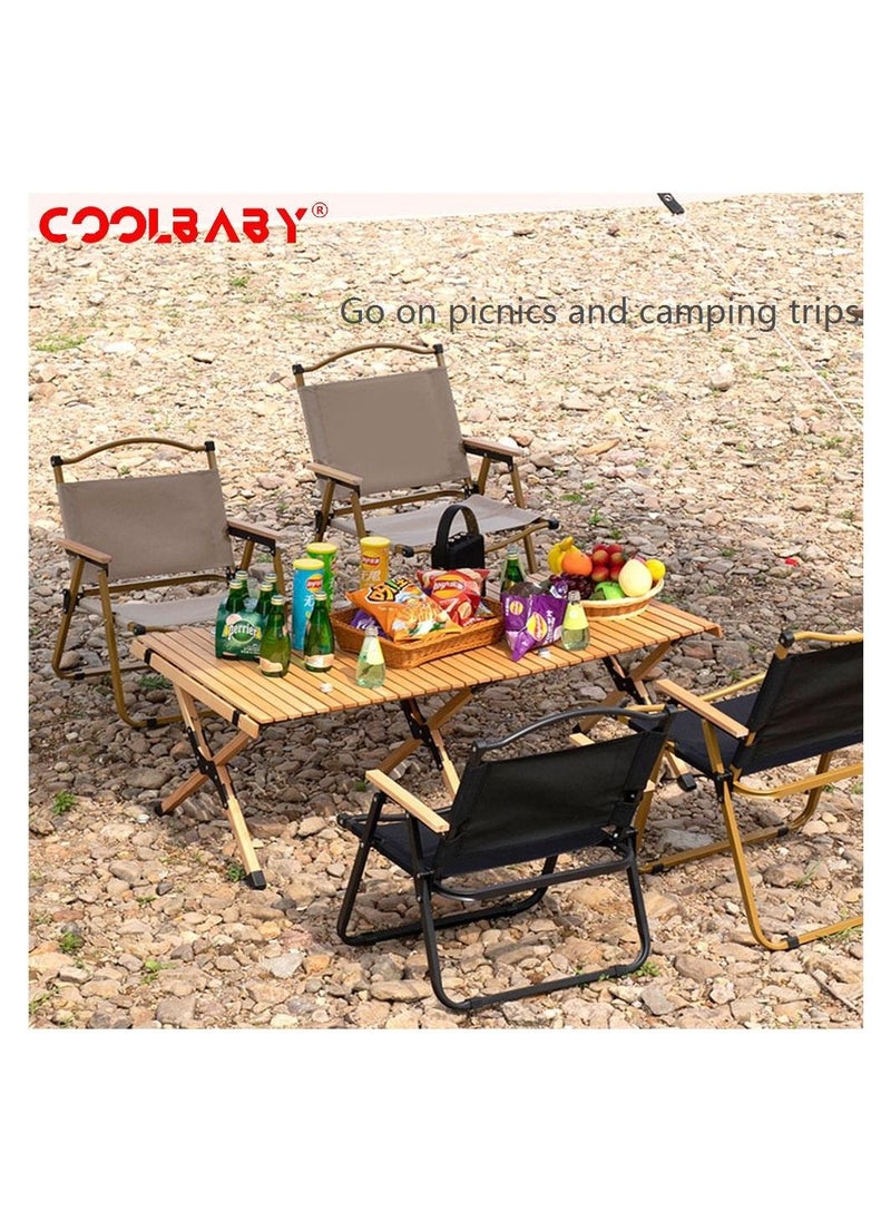 Cool Baby COOLBABY Outdoor Folding Chair,Portable,Beach,Camping Picnic, Wilderness Fishing Chair,Black,Small  - Image 4