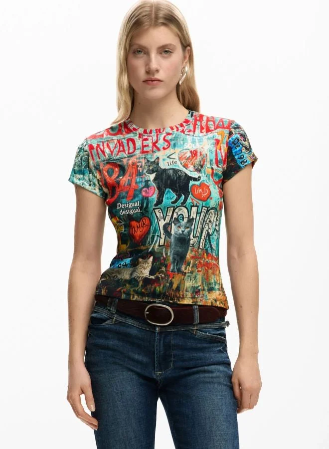 ديسيجوال قطط قمصان مطبوعة