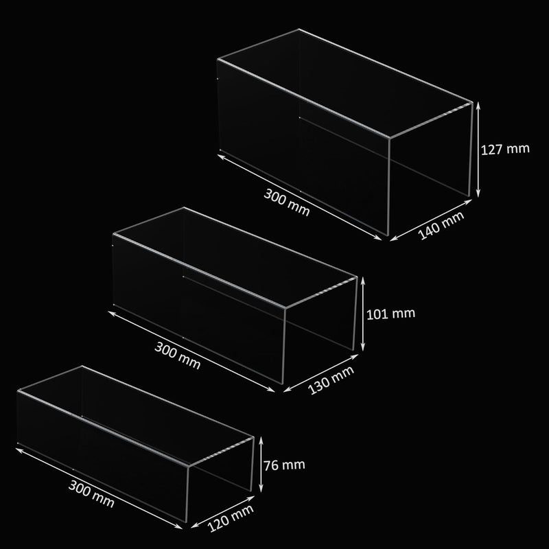 TPGP Sezanrpt Acrylic Risers Display Stand - 3 Pieces, Clear Rectangular Display Risers for Funko Pop and Collectibles - Image 2