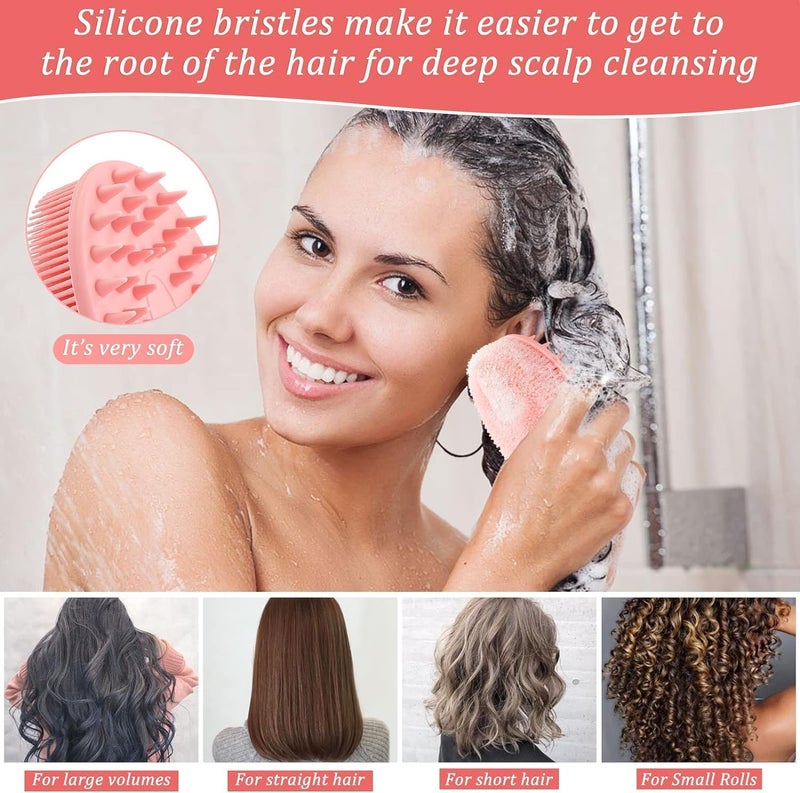 PRAMANTA 2in1 Exfoliating Bath Shower Brush with Soft Bristles for Deep Clean Soft Skin Massage Bath Brush Hair Washing Comb 1Pcs - Image 4