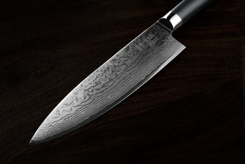 KAN Core Professional Chef Knife 8-inch VG-10 67 layers Damascus Ambidextrous (Non-Hammered Japanese VG-10 Blade, Ebony Handle) - Image 2