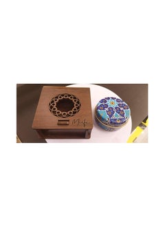 MIRFA Scented Candle In Wood Crafted Box - Peach Elegance - Small  - Image 3