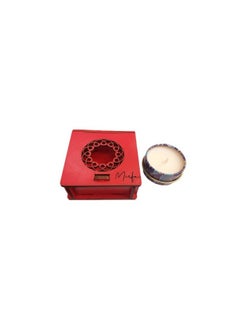 MIRFA Scented Candle In Wood Crafted Box - Peach Elegance - Small  - Image 1