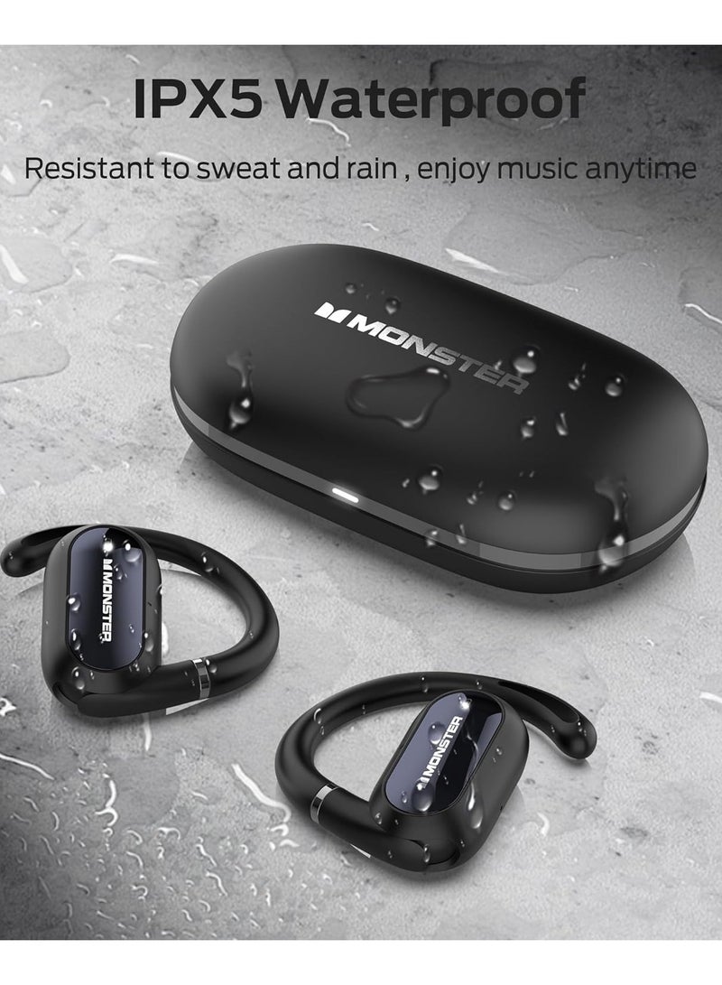 Monster Open Ear AC322, Bluetooth 5.4 headset, 36 hours battery life, IPX5 waterproof, clear communication, ergonomic design, adjustable ear angle, not easy to fall off wireless Bluetooth headset. - Image 3