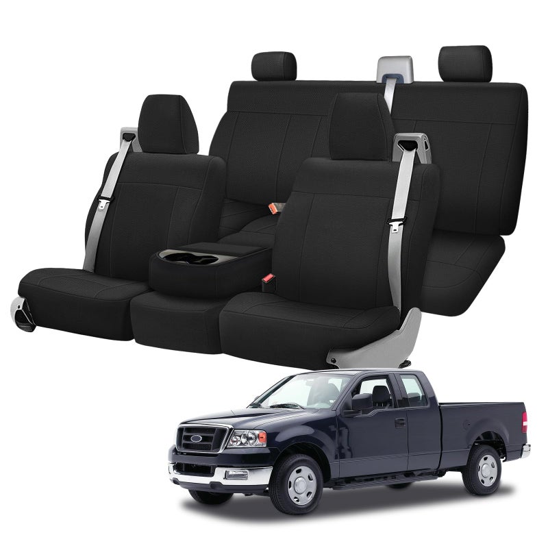 Kistrba Truck Seat Cover Compatible with 2004-2008 Ford F150 XLT Super Cab Front & Rear, Knitted Fabric Durability Heavy Duty Seat Cover - Image 1