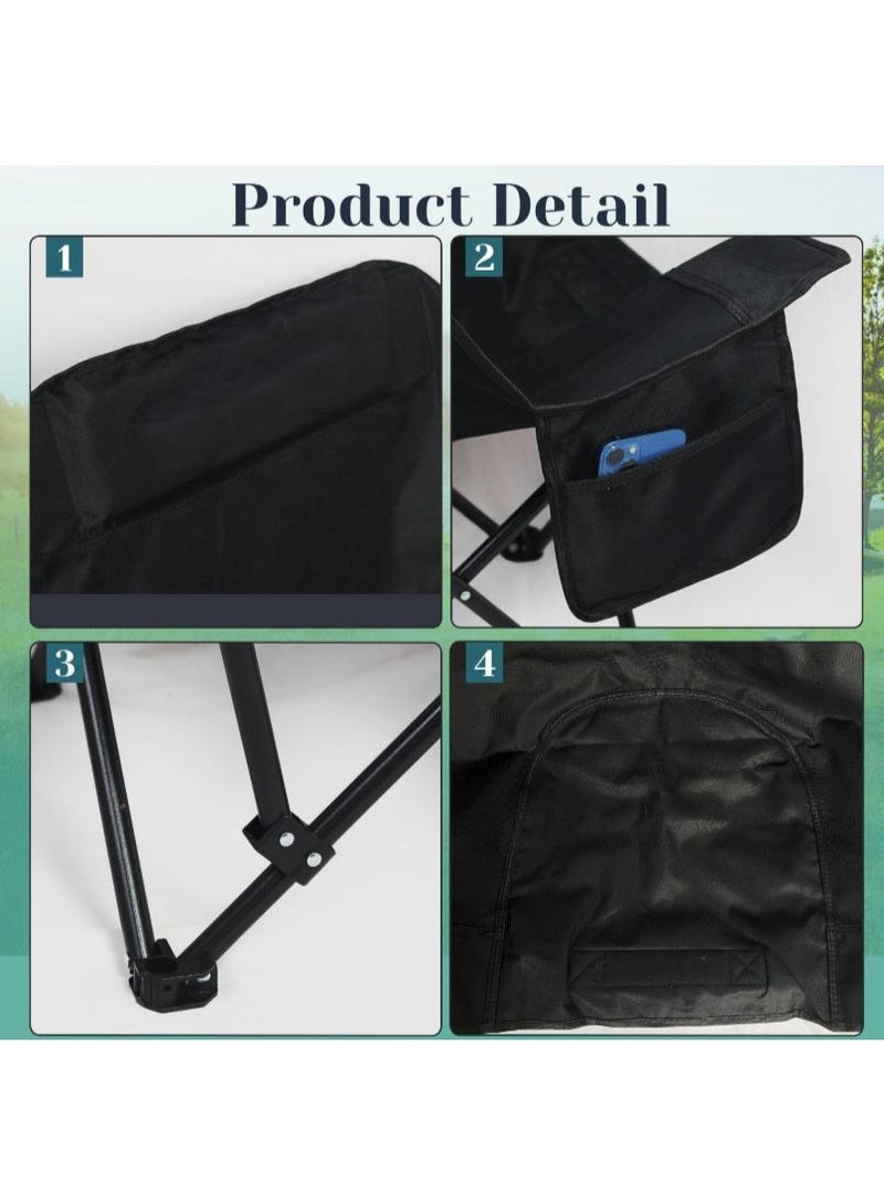 كرسي تخييم محمول للاستخدام في الهواء الطلق، كرسي تخييم خفيف الوزن قابل للطي، مع ظهر مرتفع مبطن وحقيبة حمل محمولة، للصيد في الهواء الطلق، والمشي لمسافات طويلة، وحمل الظهر، والنزهات، والشاطئ، والسفر - Image 5