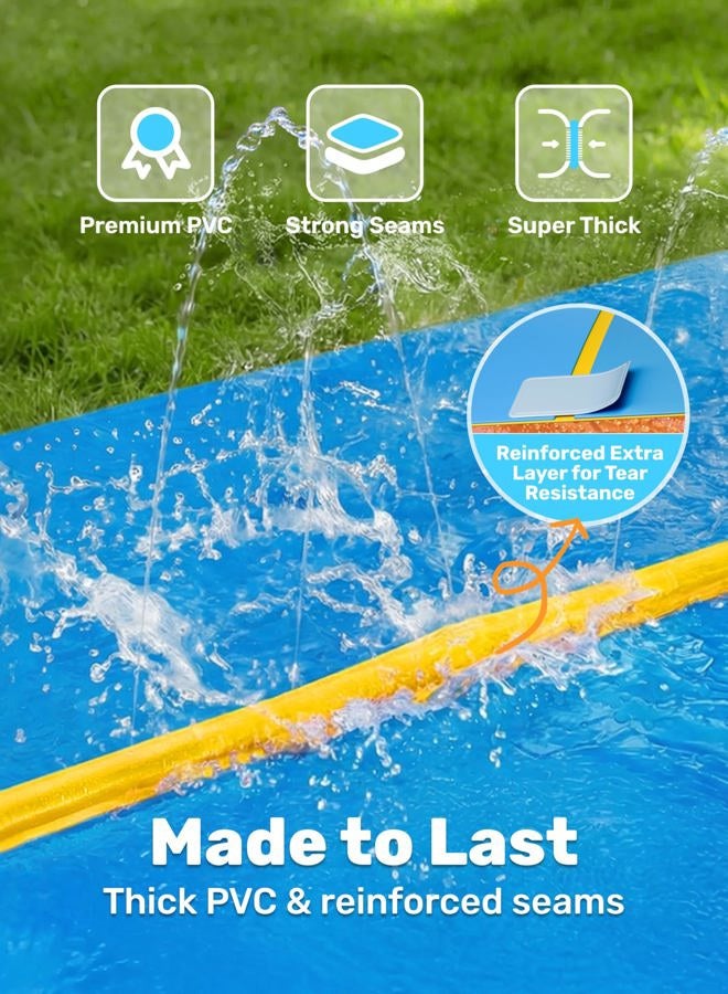 Sloosh Huge Water Slide, 30ft x 6ft Heavy Duty Lawn Water Slip with Built-in Sprinkler Slide and 2 Slip Inflatable Boards for Kids Adults Party Summer Yard Lawn Outdoor Play Activities - Image 4