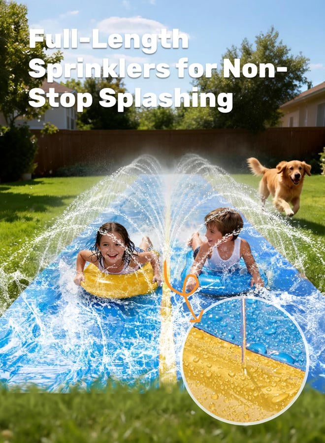 Sloosh Huge Water Slide, 30ft x 6ft Heavy Duty Lawn Water Slip with Built-in Sprinkler Slide and 2 Slip Inflatable Boards for Kids Adults Party Summer Yard Lawn Outdoor Play Activities - Image 3