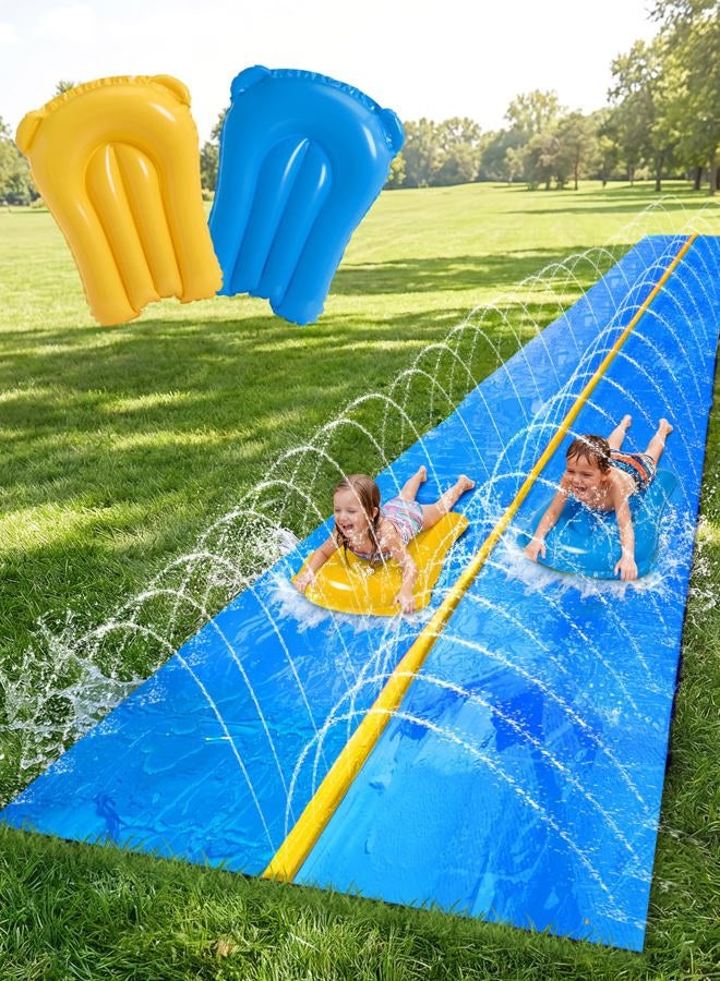 Sloosh Huge Water Slide, 30ft x 6ft Heavy Duty Lawn Water Slip with Built-in Sprinkler Slide and 2 Slip Inflatable Boards for Kids Adults Party Summer Yard Lawn Outdoor Play Activities - Image 1