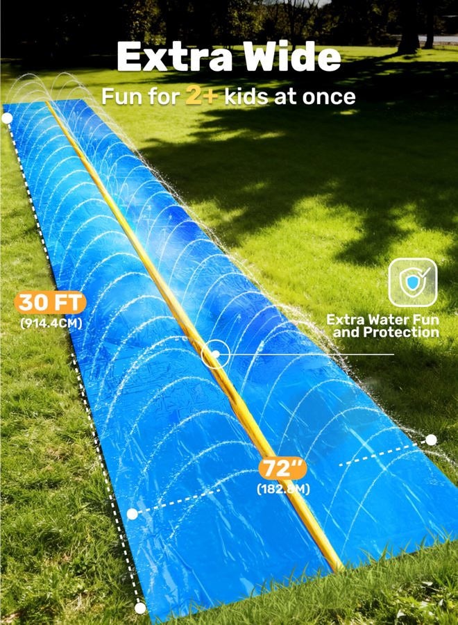 Sloosh Huge Water Slide, 30ft x 6ft Heavy Duty Lawn Water Slip with Built-in Sprinkler Slide and 2 Slip Inflatable Boards for Kids Adults Party Summer Yard Lawn Outdoor Play Activities - Image 2