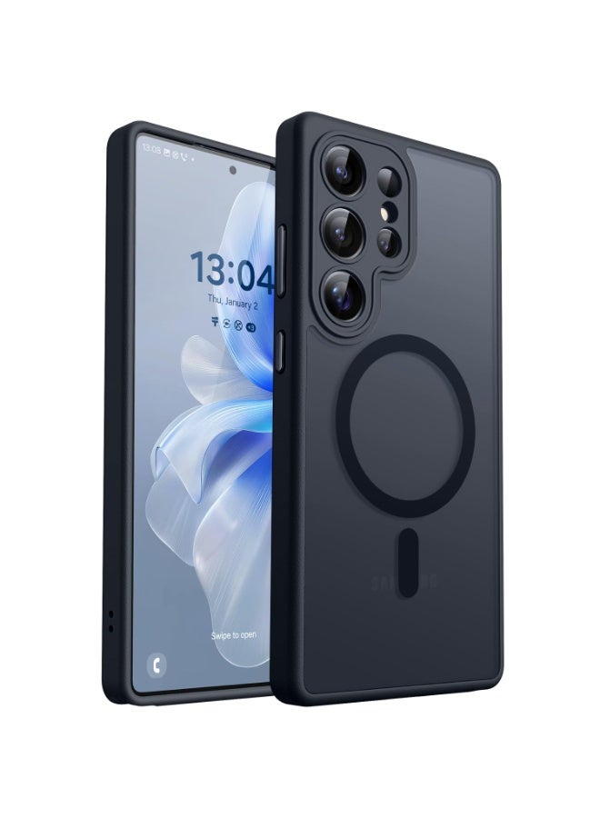 شيك فايب جراب مصمم لهاتف Samsung Galaxy S25 Ultra (2025)، حماية كاملة للكاميرا، متوافق مع Magsafe، غطاء واقٍ خلفي شفاف غير لامع، جراب هاتف رفيع رفيع لحماية كاملة لهاتف Galaxy S25 Ultra، أسود - Image 1
