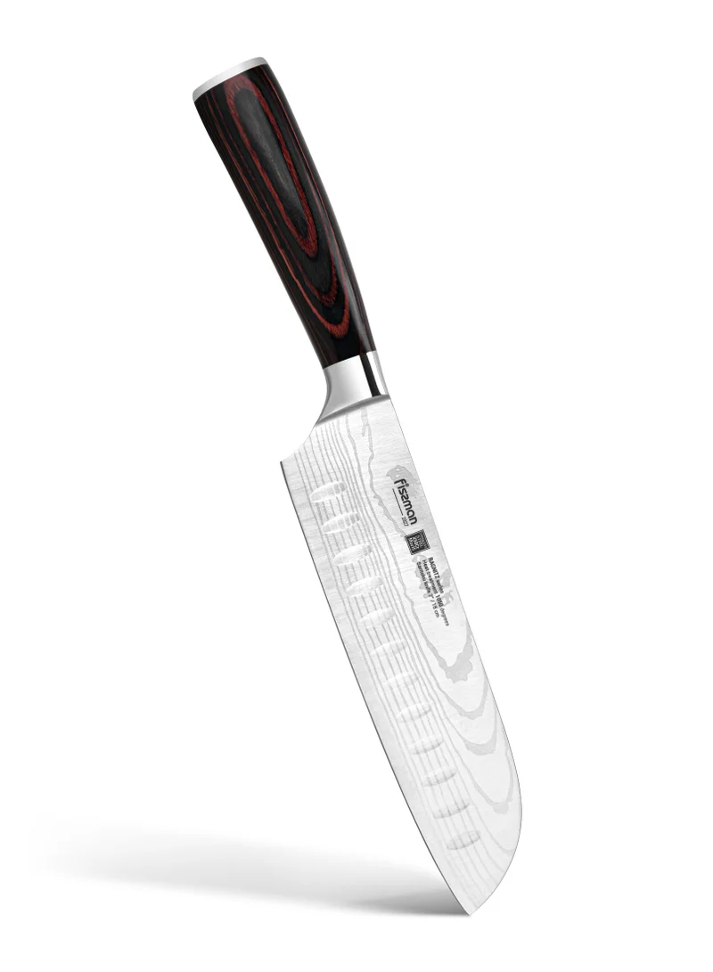 Fissman 7'' Santoku Knife Japanese Utility Knife, German Alloy X50CrMoV15 Stainless Steel Ragnitz Series