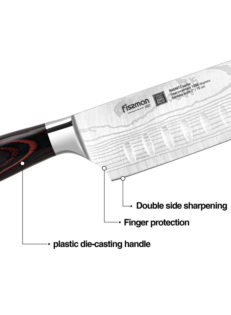 فيسمان سكين سانتوكو 7 بوصة سكين ياباني، سبيكة ألمانية X50CrMoV15 سلسلة راجنيتز من الفولاذ المقاوم للصدأ - Image 3
