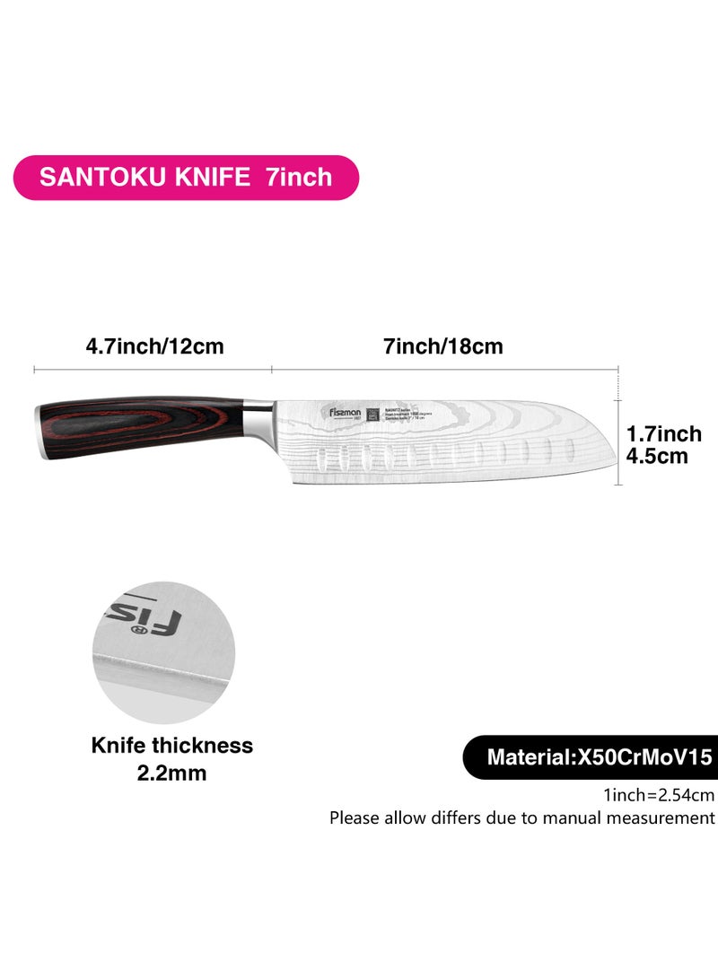 فيسمان سكين سانتوكو 7 بوصة سكين ياباني، سبيكة ألمانية X50CrMoV15 سلسلة راجنيتز من الفولاذ المقاوم للصدأ - Image 4