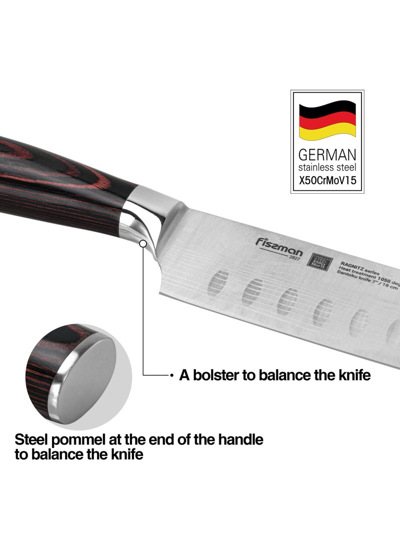 فيسمان سكين سانتوكو 7 بوصة سكين ياباني، سبيكة ألمانية X50CrMoV15 سلسلة راجنيتز من الفولاذ المقاوم للصدأ - Image 5