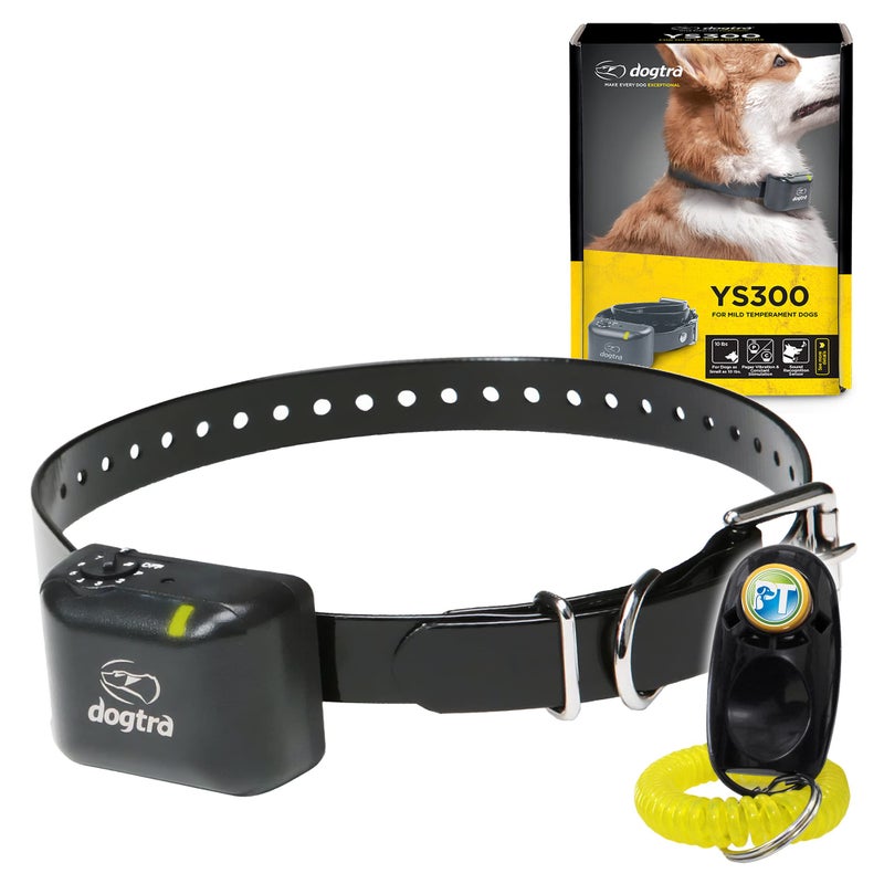 Dogtra YS300 Anti Bark Dog Collar for Small and Medium Dogs, Adjustable 6 Stimulation Levels, Vibration Warning, Low to Medium Output, Waterproof, Rechargeable w/PetsTEK Clicker - Image 1