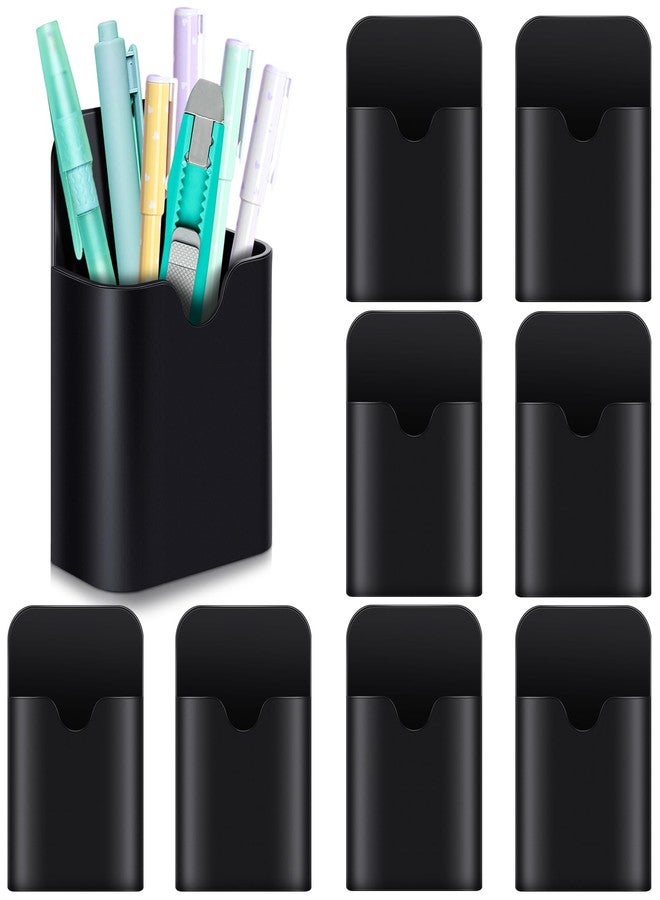 Jetec 8 Pcs Magnetic Pen Marker Holders Dry Erase Magnetic Pen Pencil Holder Organizer Home Office Supplies for Refrigerator Whiteboard Locker (Black) - Image 1