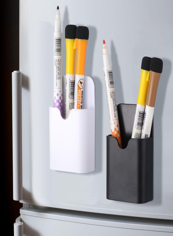 Jetec 8 Pcs Magnetic Pen Marker Holders Dry Erase Magnetic Pen Pencil Holder Organizer Home Office Supplies for Refrigerator Whiteboard Locker (Black) - Image 4