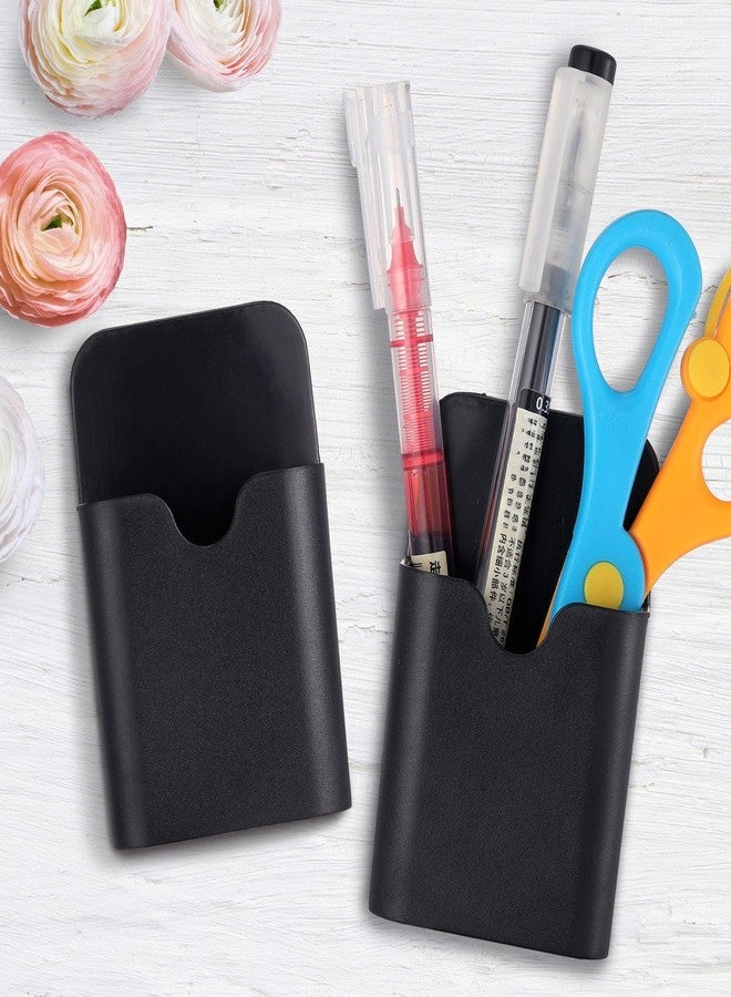 Jetec 8 Pcs Magnetic Pen Marker Holders Dry Erase Magnetic Pen Pencil Holder Organizer Home Office Supplies for Refrigerator Whiteboard Locker (Black) - Image 3