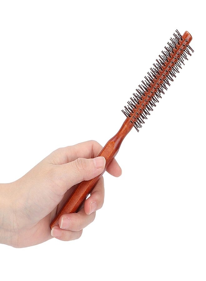 Kodrily Small Round Brush for Blow Drying, Skinny Thin Round Brush Small, Wooden Circle Curling Roller Comb, Unisex Blow and Roll Hairbrush for Short Hair Styling, 8.3x1.0in, 1Pcs - Image 1