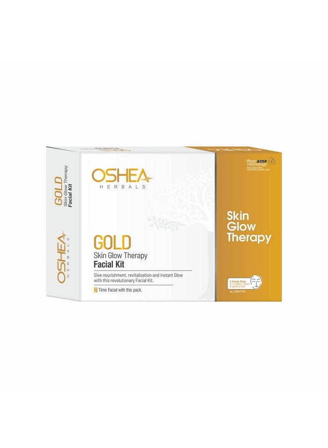 OSHEA Herbals Oshea Herbals Gold Skin Glow Therapy Facial Kit for All Skin Types | Instant Radiance & Nourishment for Healthy, Clear Skin | Enriched with Mulberry, Licorice & Aloe Vera Extract - 209gm - Image 1