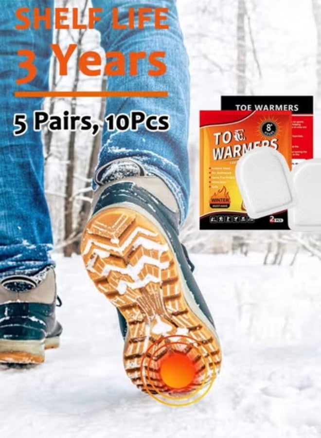 SänHahn Foot Toe Warmers, Up to 8 Hours of Heat Long Lasting, Hot Insole Feet Warmer, Instant Toe Warmers Disposable Adhesive Air Activated Warmers for Winter Outdoor Work, Sports Activities, 5 Pairs - Image 3