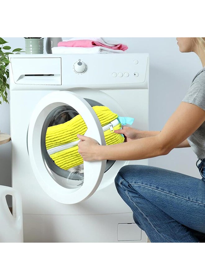 O Ozone Shoe Washing Bag for Washer & Dryer |Reusable Durable Zippered Mesh Laundry Bag for Sneakers & Delicates - Yellow - Image 4