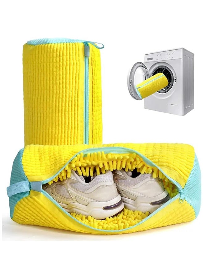 O Ozone Shoe Washing Bag for Washer & Dryer |Reusable Durable Zippered Mesh Laundry Bag for Sneakers & Delicates - Yellow - Image 1