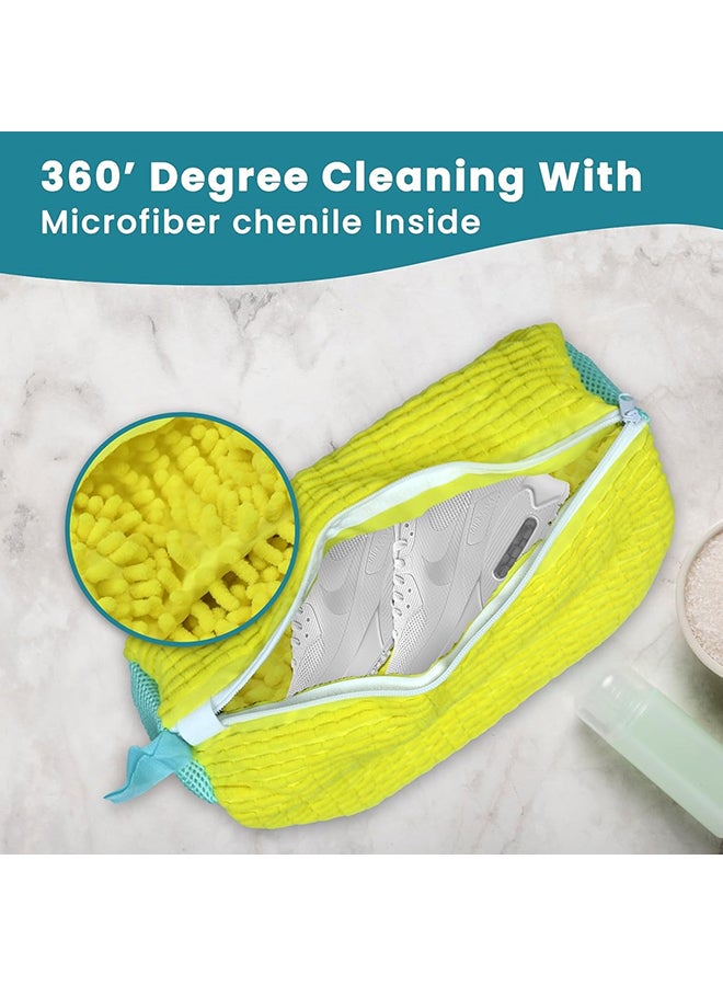 O Ozone Shoe Washing Bag for Washer & Dryer |Reusable Durable Zippered Mesh Laundry Bag for Sneakers & Delicates - Yellow - Image 2
